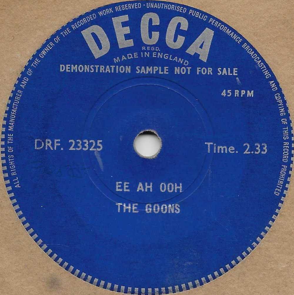 DRF . 23325 Ee ah ooh The Goons from the BBC records and Tapes library Label